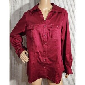 Lane Bryant Long sleeve Shirt Size 14 Color Red Wine